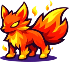 Foxfire, a fox made of fire