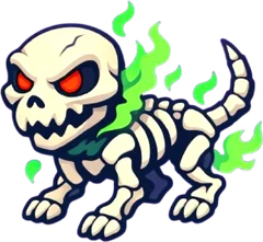 Peal, a skeleton hound with green ghost-fire