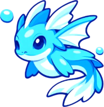 a little water sprite with fins for wings
